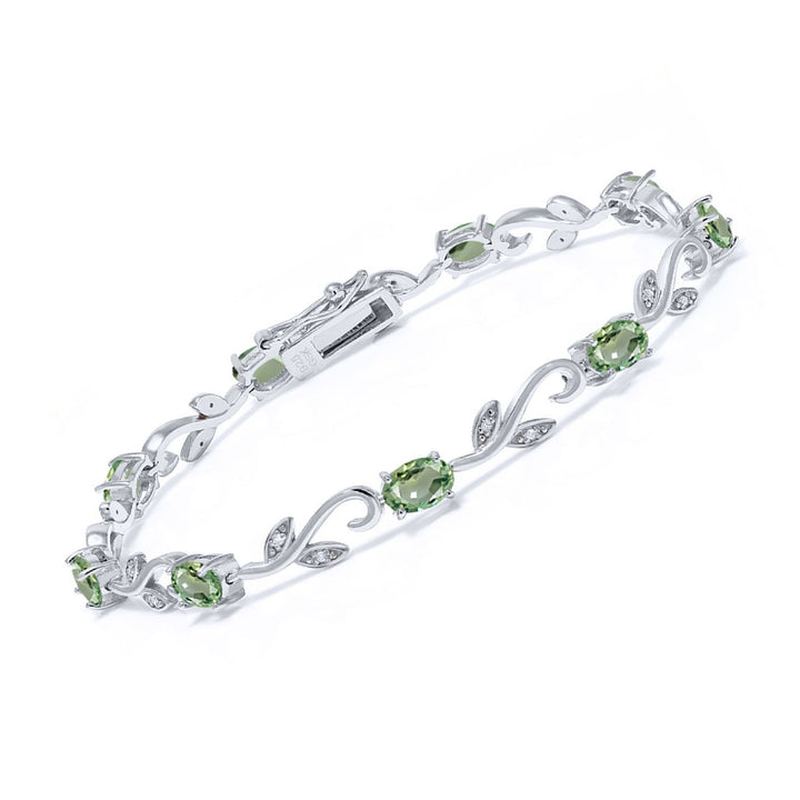 Green Sapphire - September_Bracelet in 925 Sterling Silver