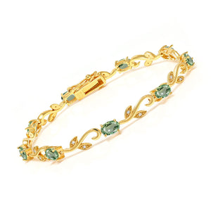 Green Sapphire - September_Bracelet in 925 Yellow Gold Plated Silver