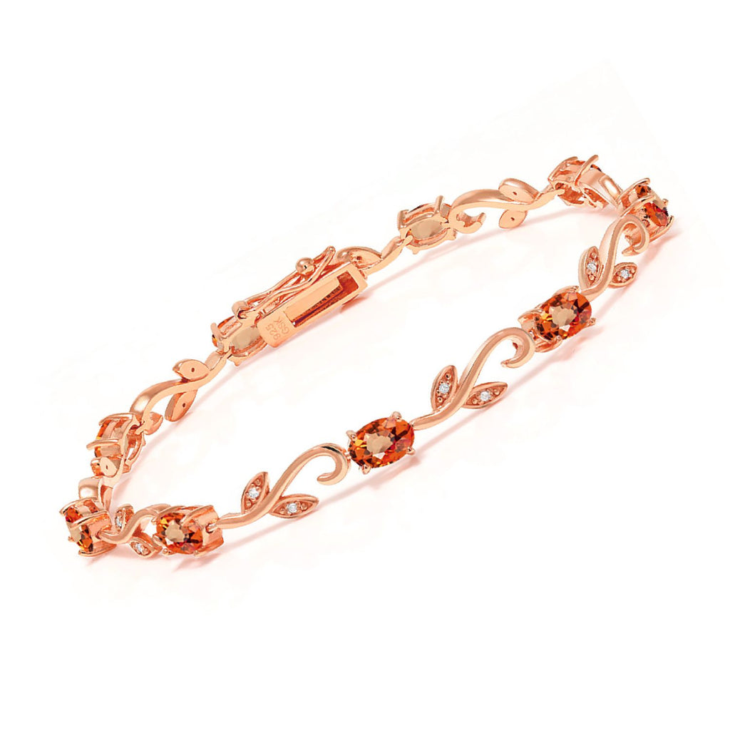 Orange Sapphire - September_Bracelet in 925 Rose Gold Plated Silver