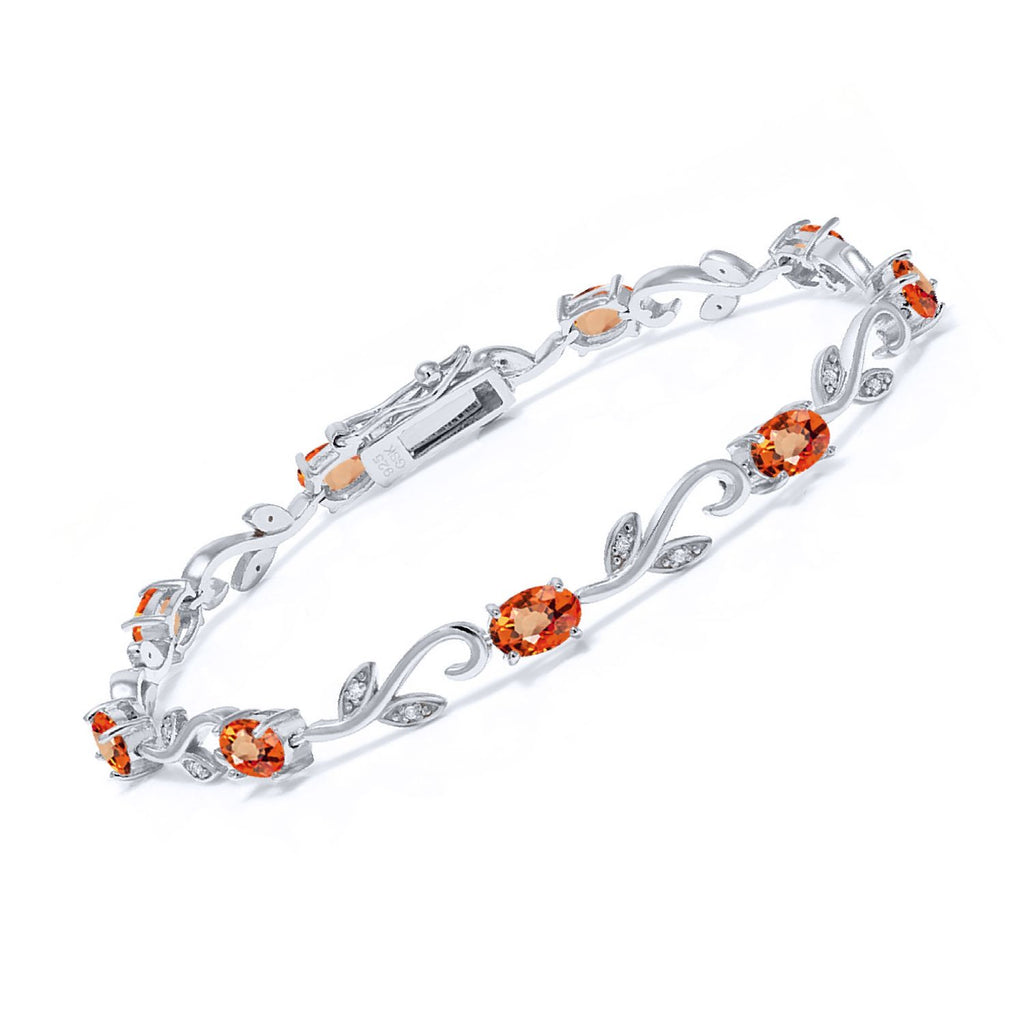 Orange Sapphire - September_Bracelet in 925 Sterling Silver