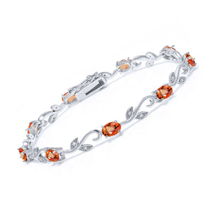 Orange Sapphire - September_Bracelet in 925 Sterling Silver