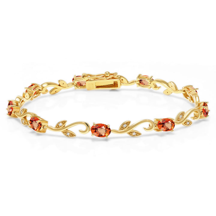 Orange Sapphire - September_Bracelet in 925 Yellow Gold Plated Silver