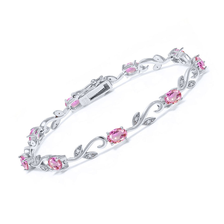 Pink Sapphire - September_Bracelet in 925 Sterling Silver