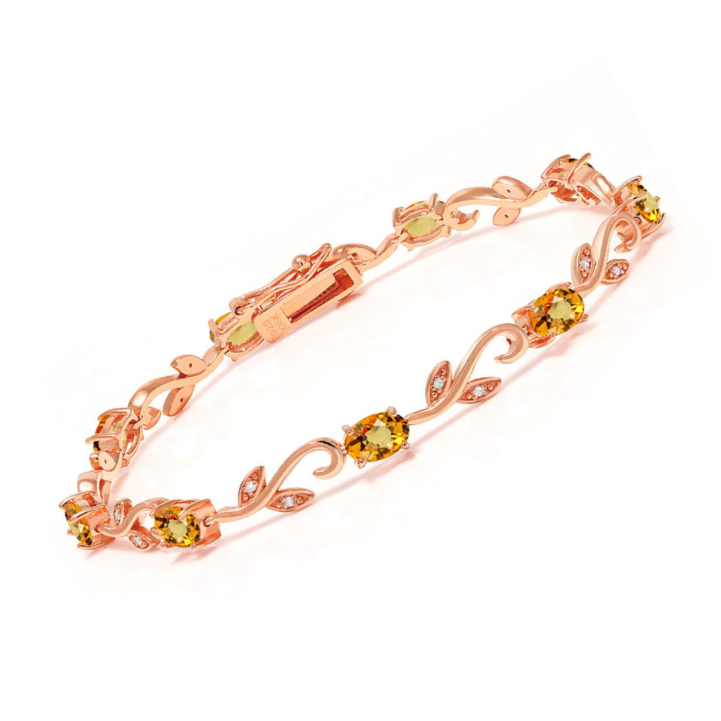 Yellow Sapphire - September_Bracelet in 925 Rose Gold Plated Silver