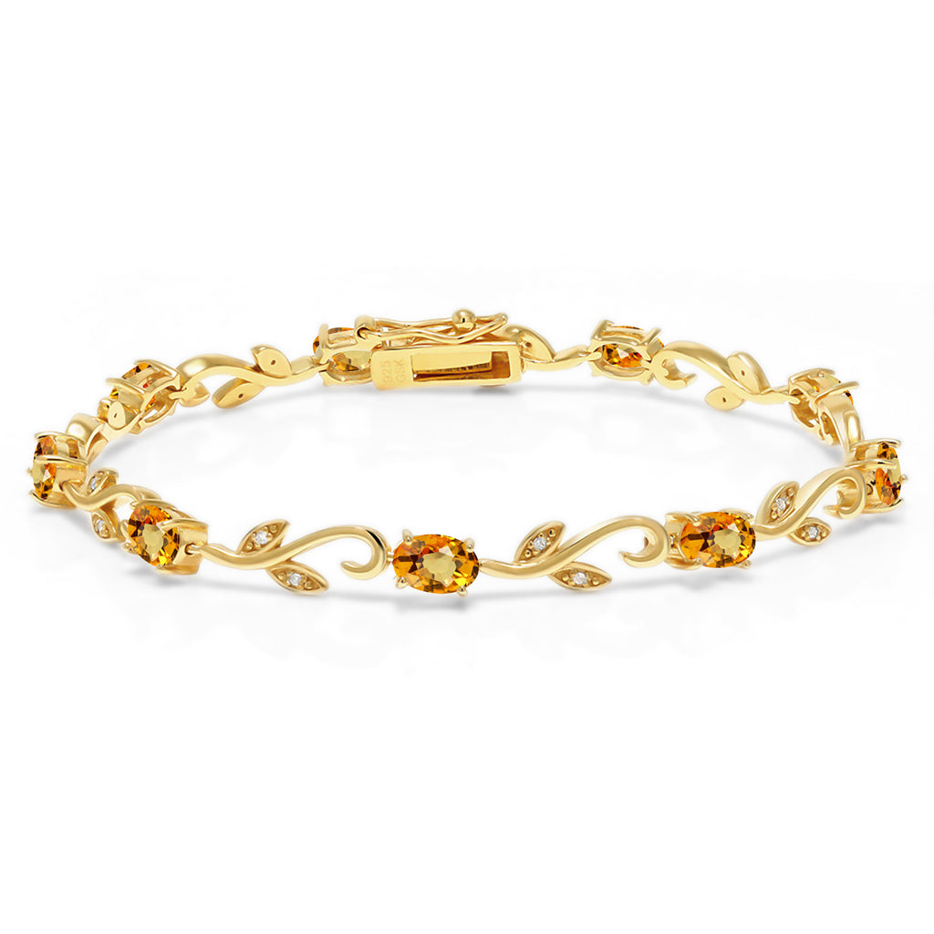 Yellow Sapphire - September_Bracelet in 925 Yellow Gold Plated Silver