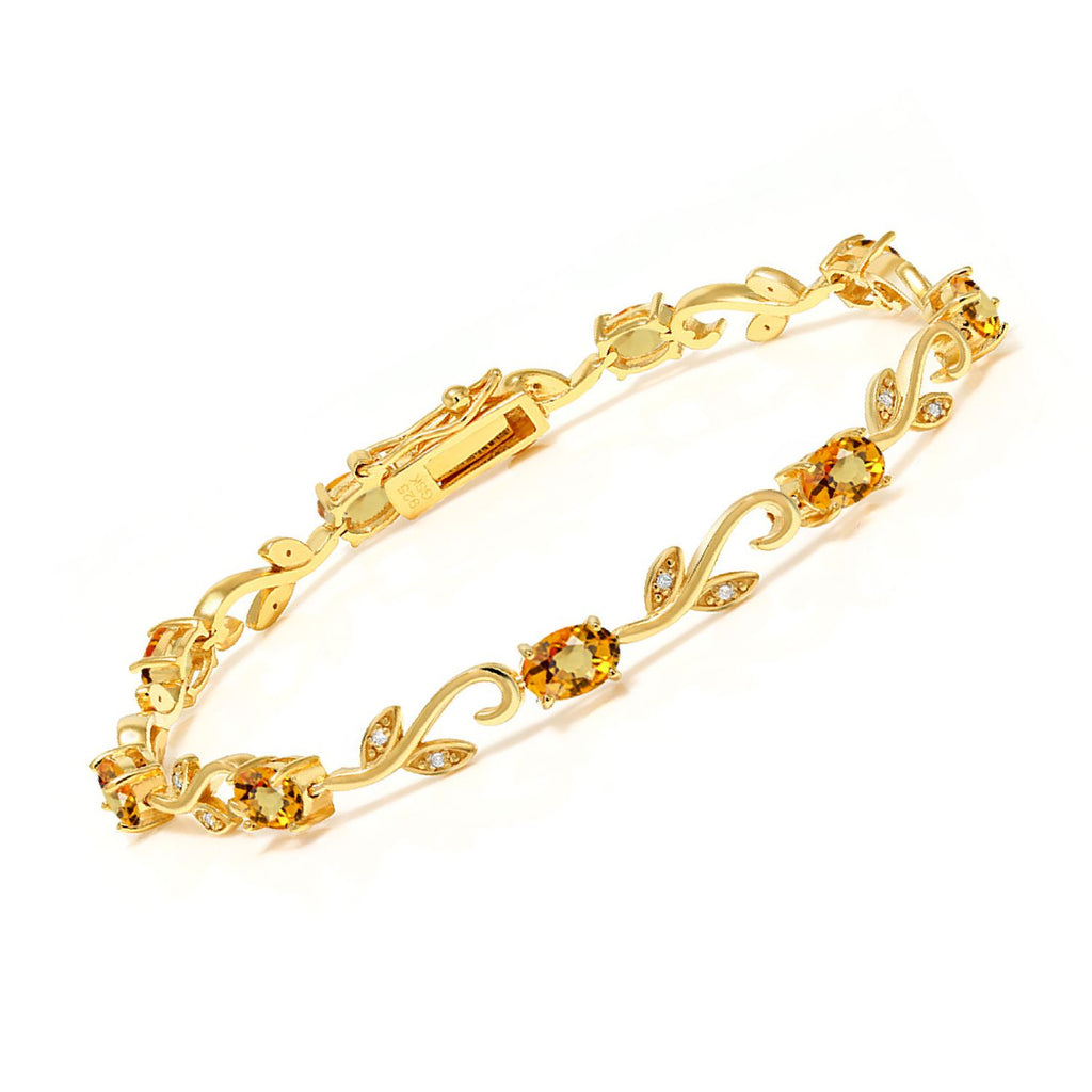 Yellow Sapphire - September_Bracelet in 925 Yellow Gold Plated Silver