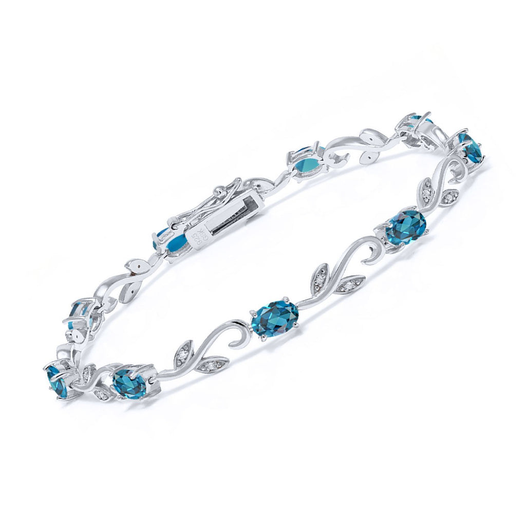 London Blue Topaz - November_Bracelet in 925 Sterling Silver