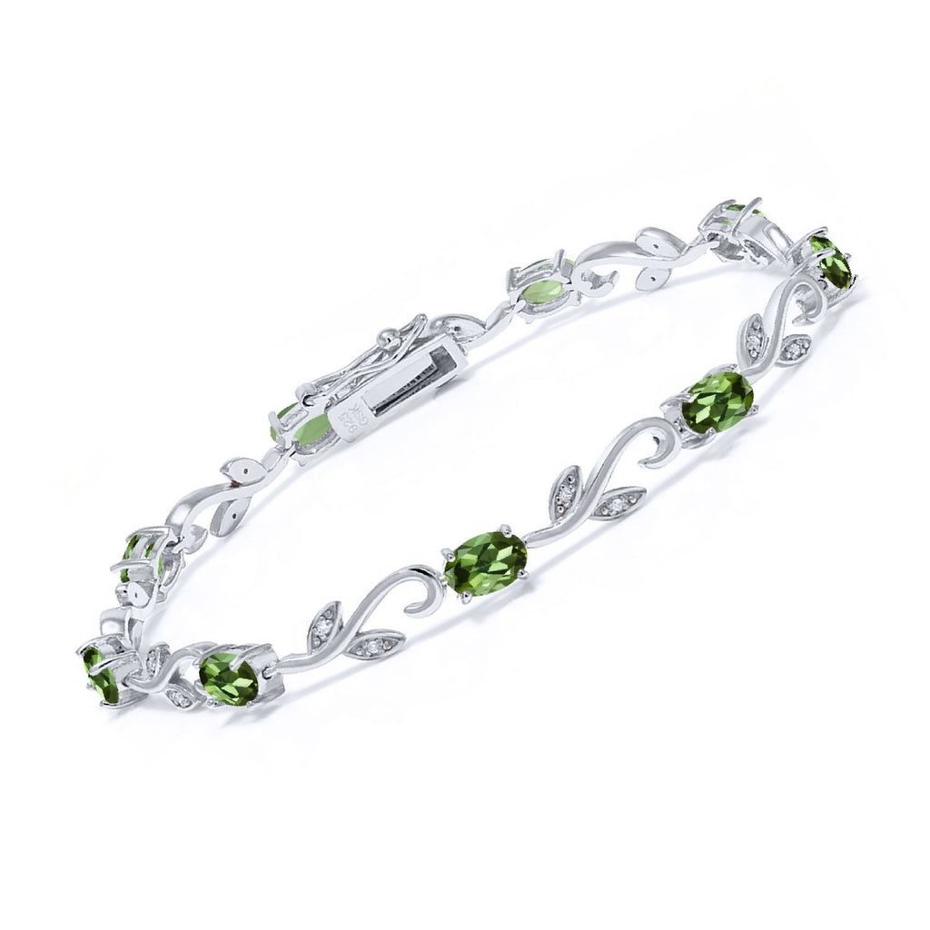Green Tourmaline - October_Bracelet in 925 Sterling Silver
