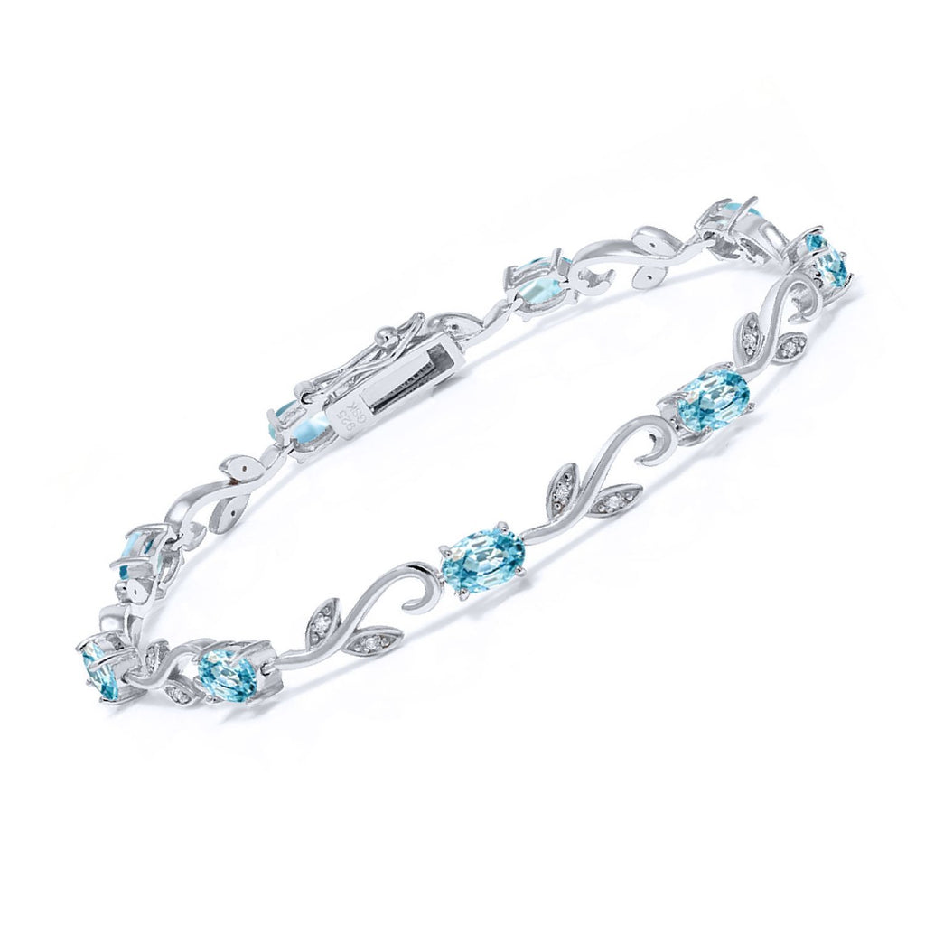 Blue Zircon_Bracelet in 925 Sterling Silver