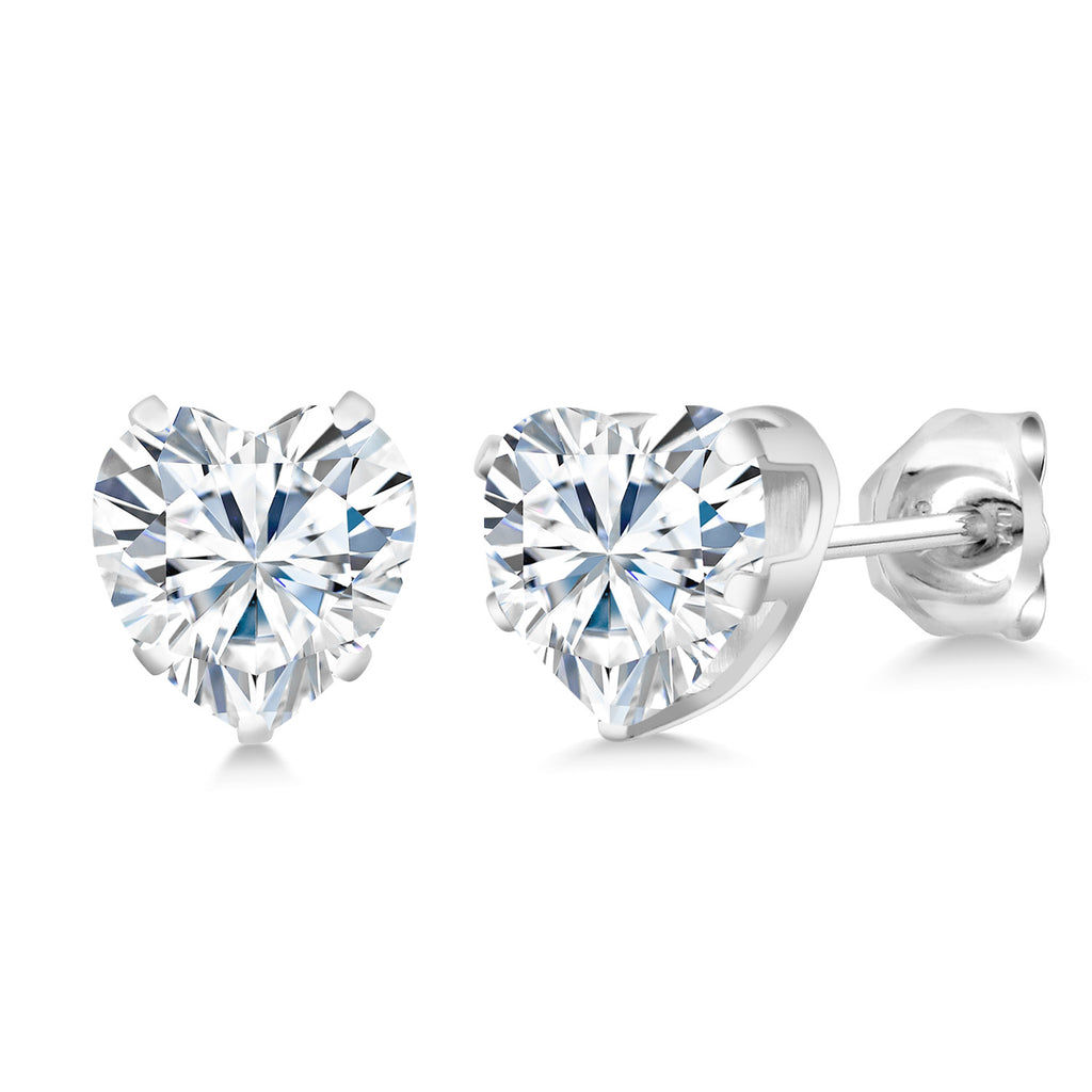 White Moissanite - April_Pendant Earrings Set in 925 Sterling Silver