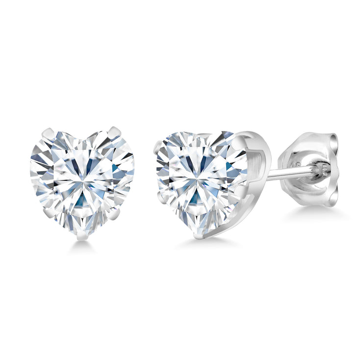 White Moissanite - April_Pendant Earrings Set in 925 Sterling Silver