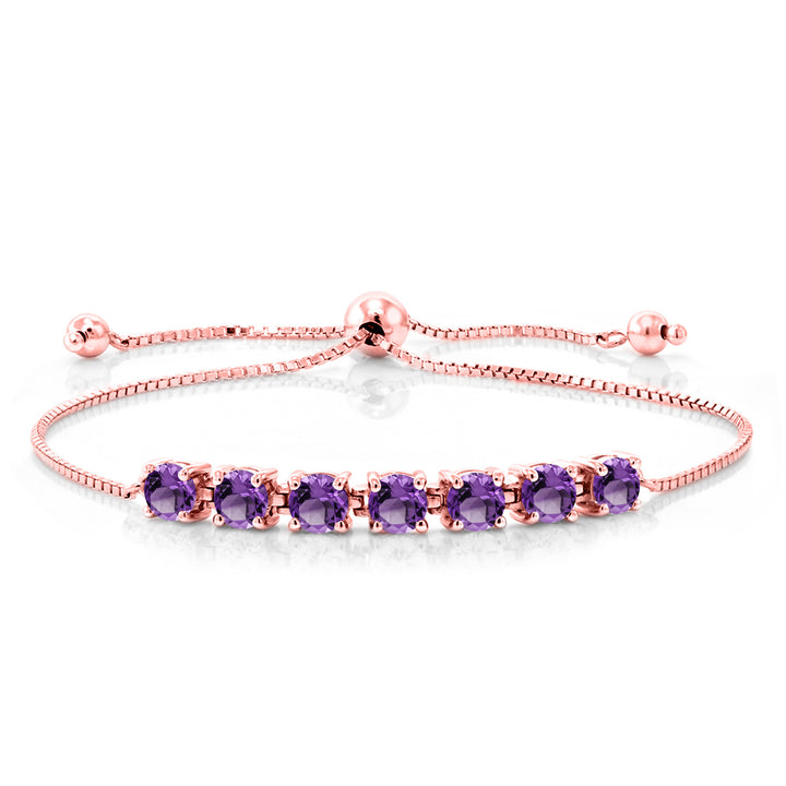 Amethyst - February_Bracelet in 925 Rose Gold Plated Silver