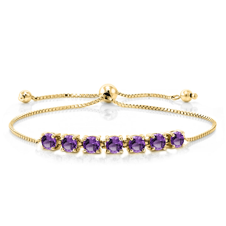 Amethyst - February_Bracelet in 925 Yellow Gold Plated Silver