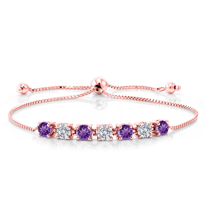 Amethyst - February_Bracelet in 925 Rose Gold Plated Silver