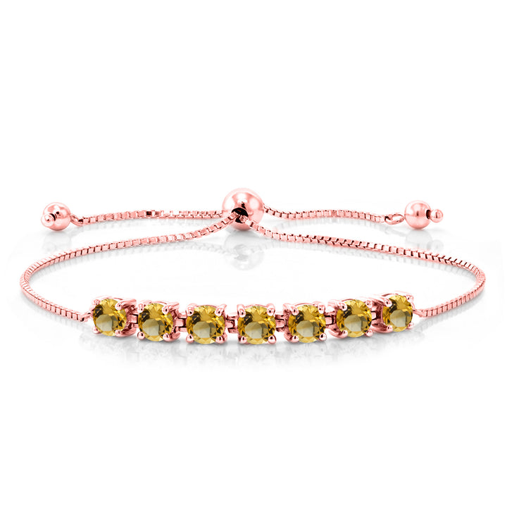 Citrine - November_Bracelet in 925 Rose Gold Plated Silver