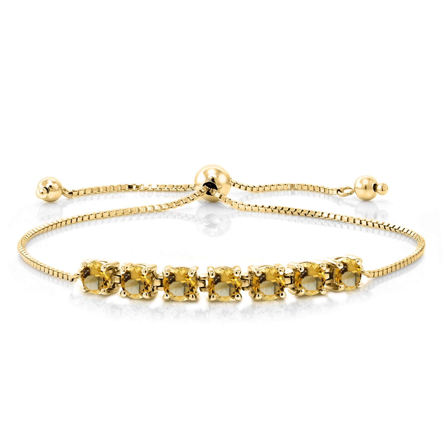 Citrine - November_Bracelet in 925 Yellow Gold Plated Silver