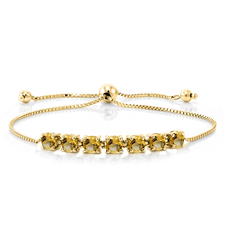Citrine - November_Bracelet in 925 Yellow Gold Plated Silver