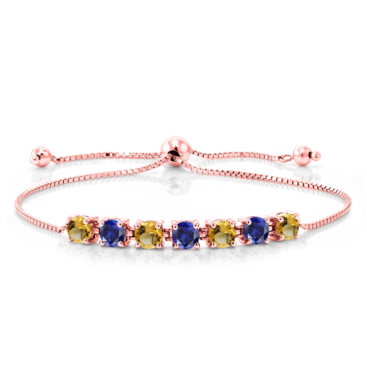 Yellow and Blue_925 Rose Gold Plated Silver_Bracelet in 925 Rose Gold Plated Silver