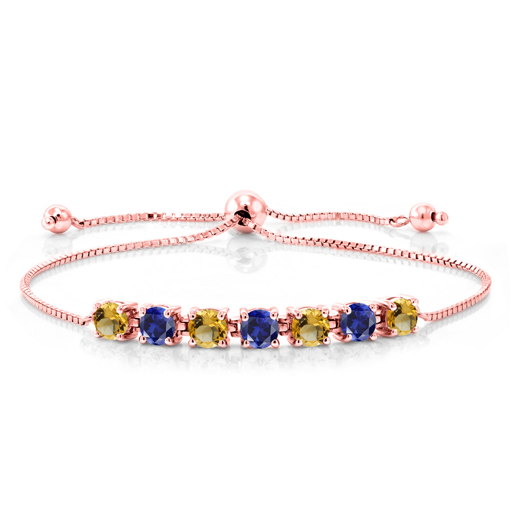 Citrine - November_925 Rose Gold Plated Silver_Bracelet in 925 Rose Gold Plated Silver