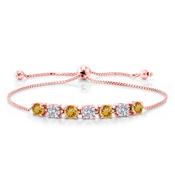 Citrine - November_Bracelet in 925 Rose Gold Plated Silver