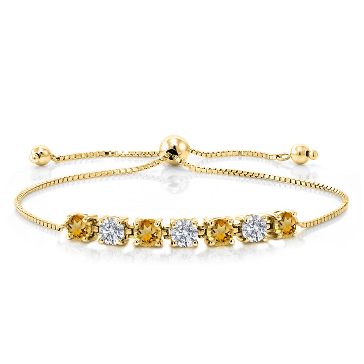 Citrine - November_Bracelet in 925 Yellow Gold Plated Silver