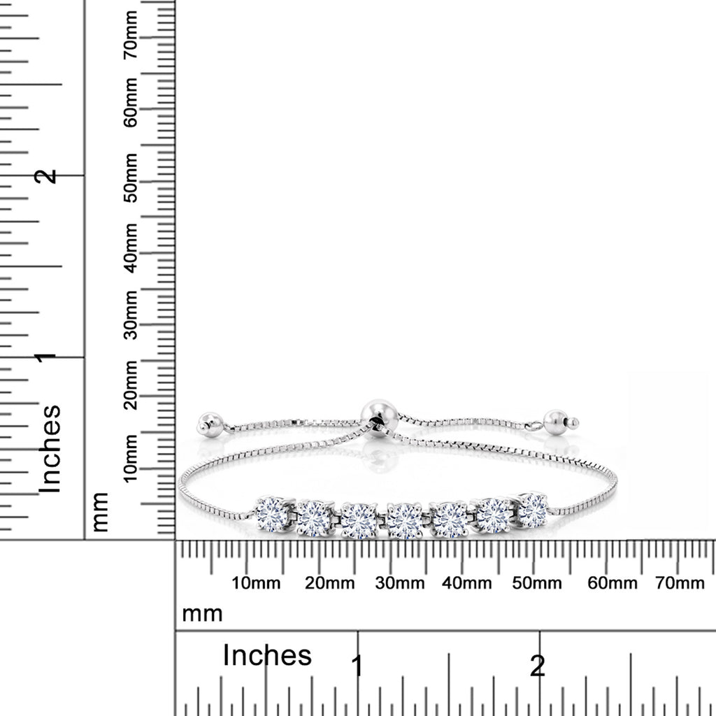 White Moissanite - April_Bracelet in 925 Sterling Silver
