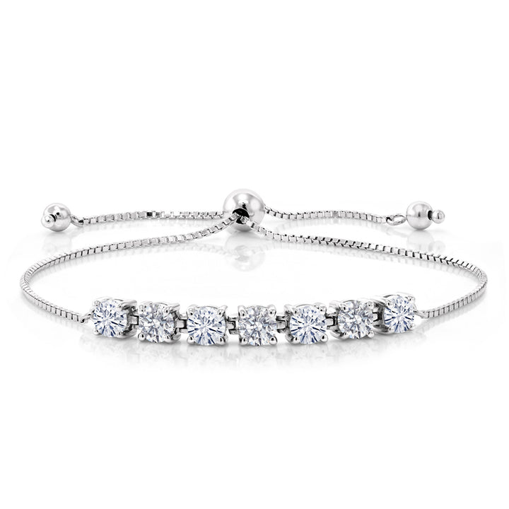 White Moissanite - April_Bracelet in 925 Sterling Silver