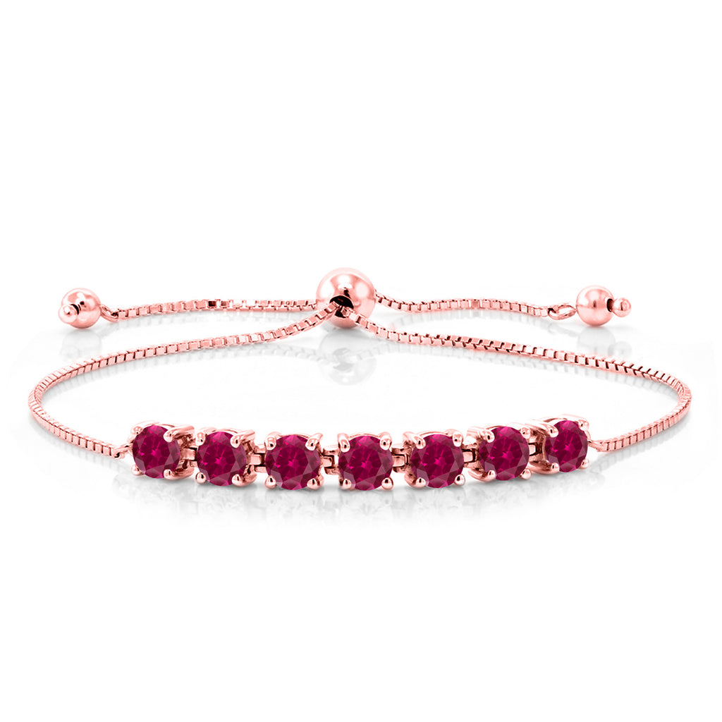 Created Ruby - July_Bracelet in 925 Rose Gold Plated Silver