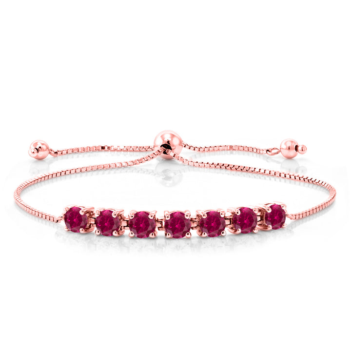 Created Ruby - July_Bracelet in 925 Rose Gold Plated Silver