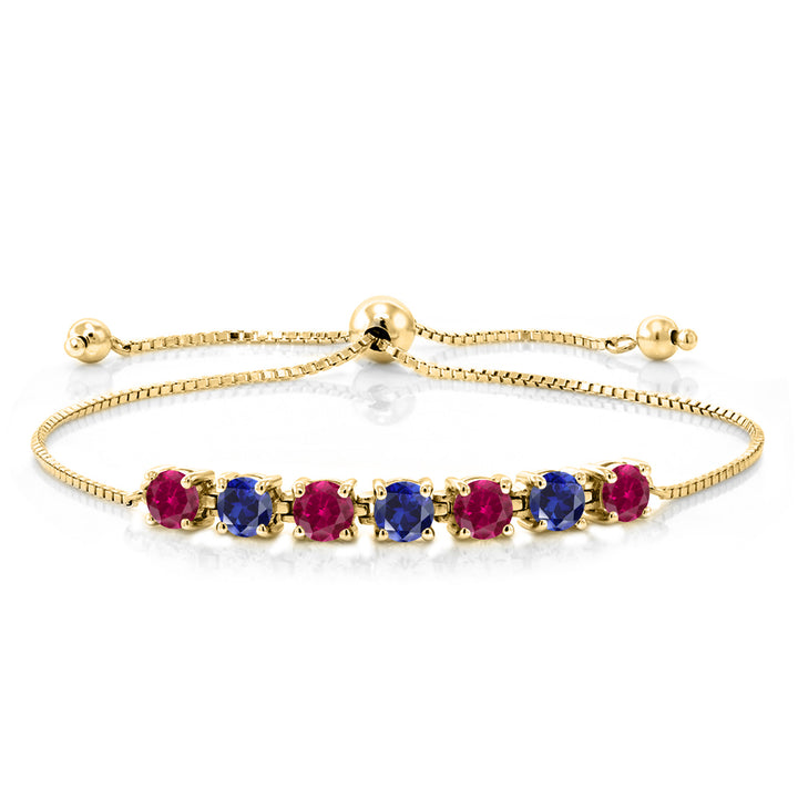 Created Ruby - July_925 Yellow Gold Plated Silver_Bracelet in 925 Yellow Gold Plated Silver