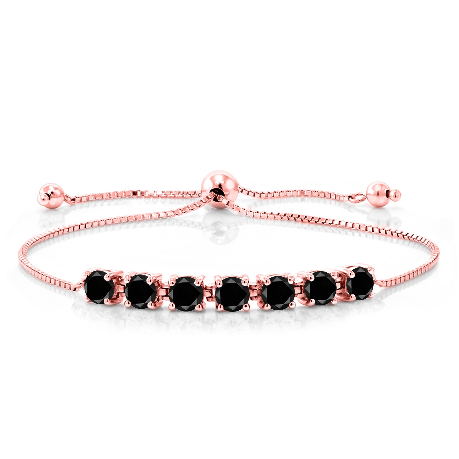 Black Diamond - April_Bracelet in 925 Rose Gold Plated Silver