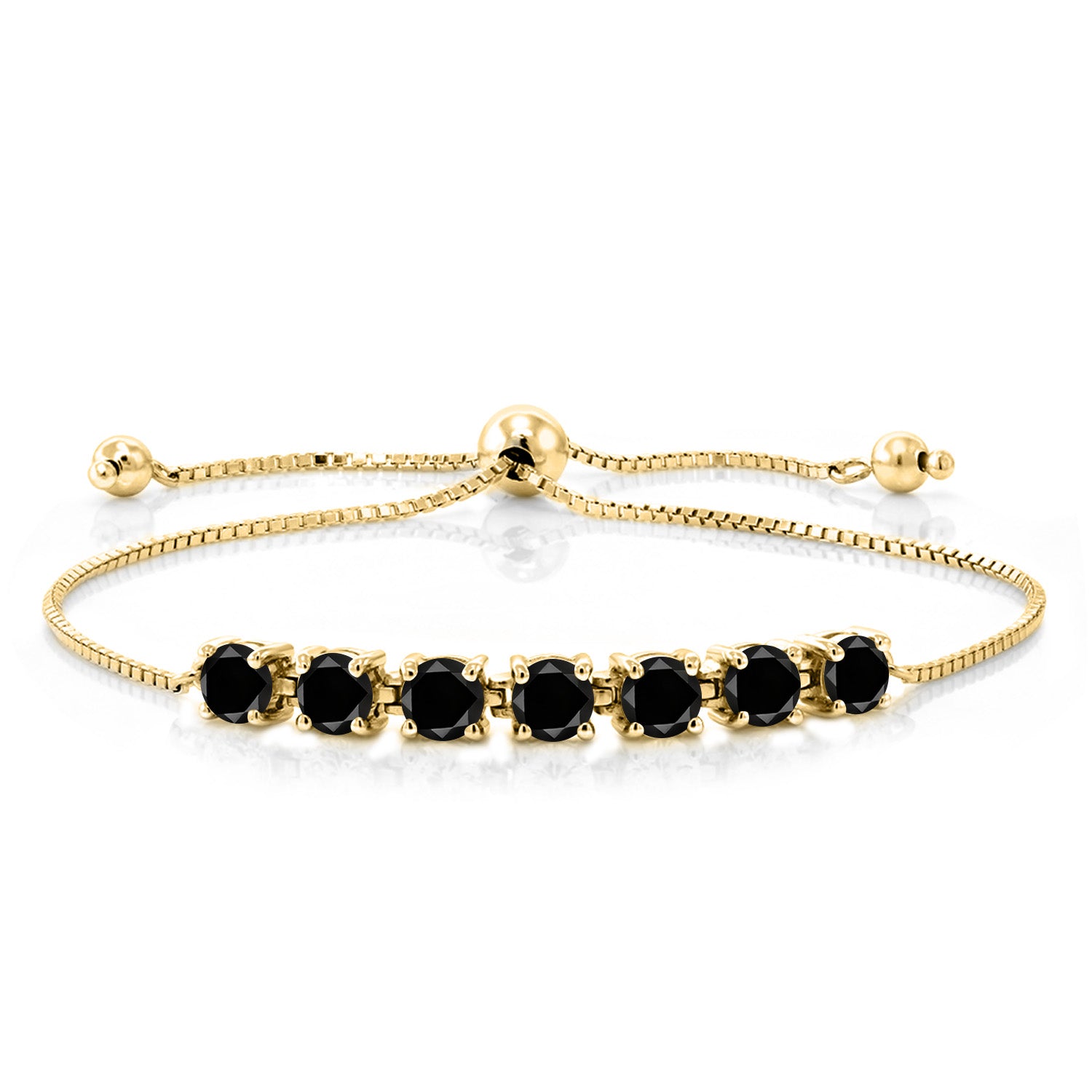 Black Diamond - April_Bracelet in 925 Yellow Gold Plated Silver