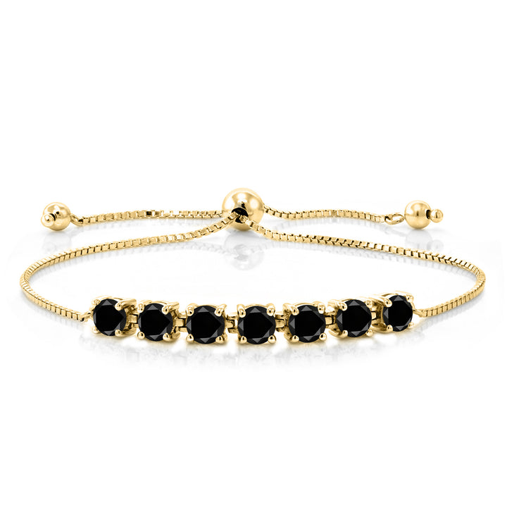 Black Diamond - April_Bracelet in 925 Yellow Gold Plated Silver