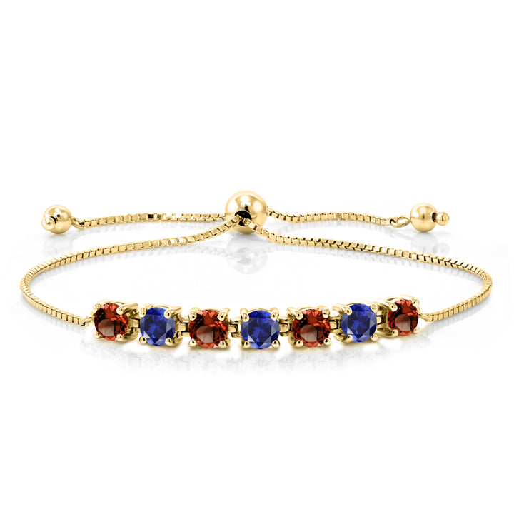 Garnet - January_925 Yellow Gold Plated Silver_Bracelet in 925 Yellow Gold Plated Silver