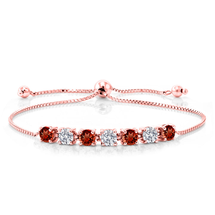 Garnet - January_Bracelet in 925 Rose Gold Plated Silver