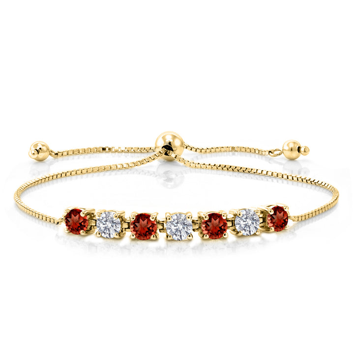 Garnet - January_Bracelet in 925 Yellow Gold Plated Silver