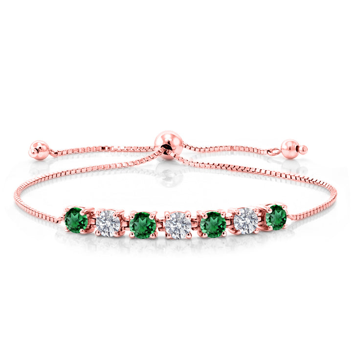 Nano Emerald - May_Bracelet in 925 Rose Gold Plated Silver