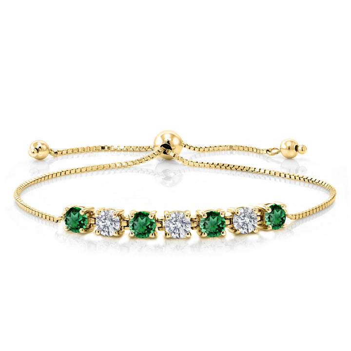 Nano Emerald - May_Bracelet in 925 Yellow Gold Plated Silver