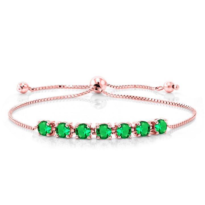 Nano Emerald - May_Bracelet in 925 Rose Gold Plated Silver
