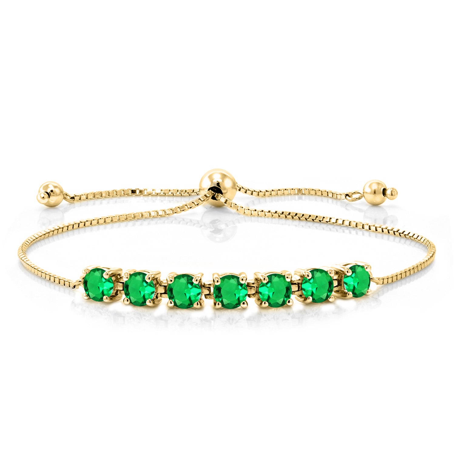 Nano Emerald - May_Bracelet in 925 Yellow Gold Plated Silver