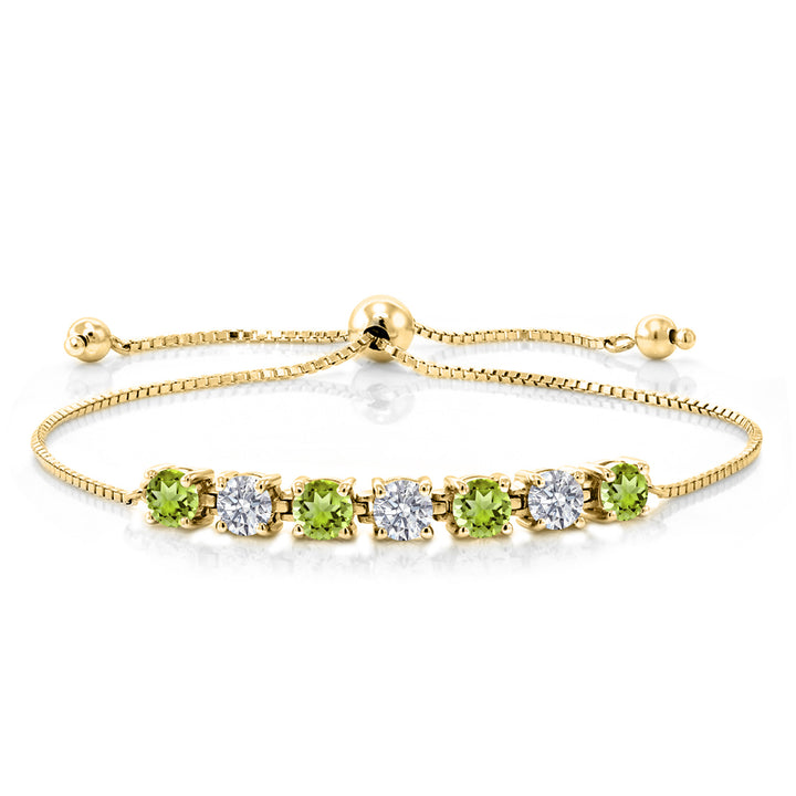 Peridot - August_Bracelet in 925 Yellow Gold Plated Silver