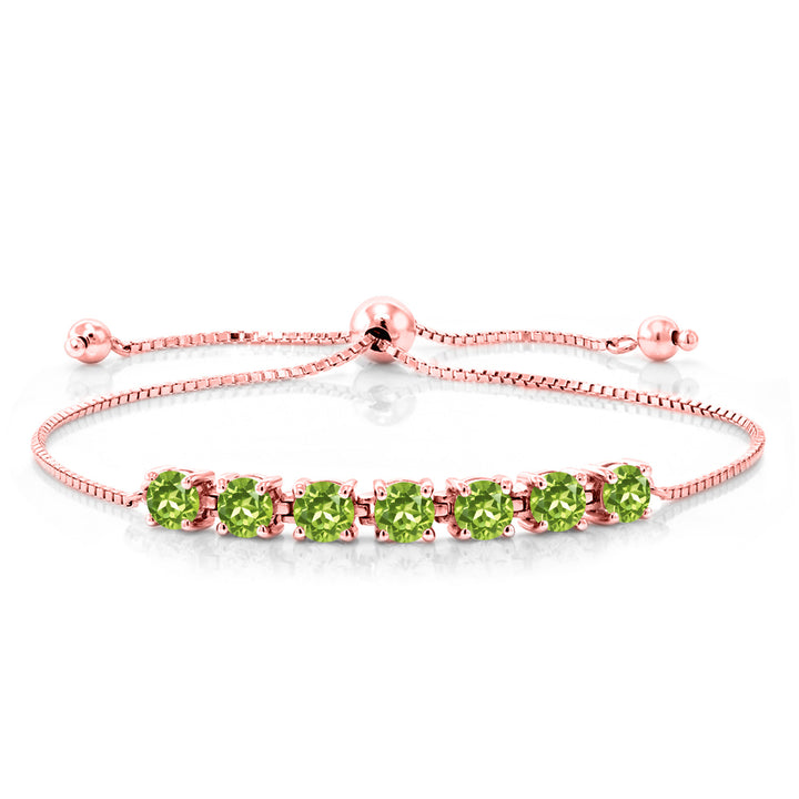 Peridot - August_Bracelet in 925 Rose Gold Plated Silver