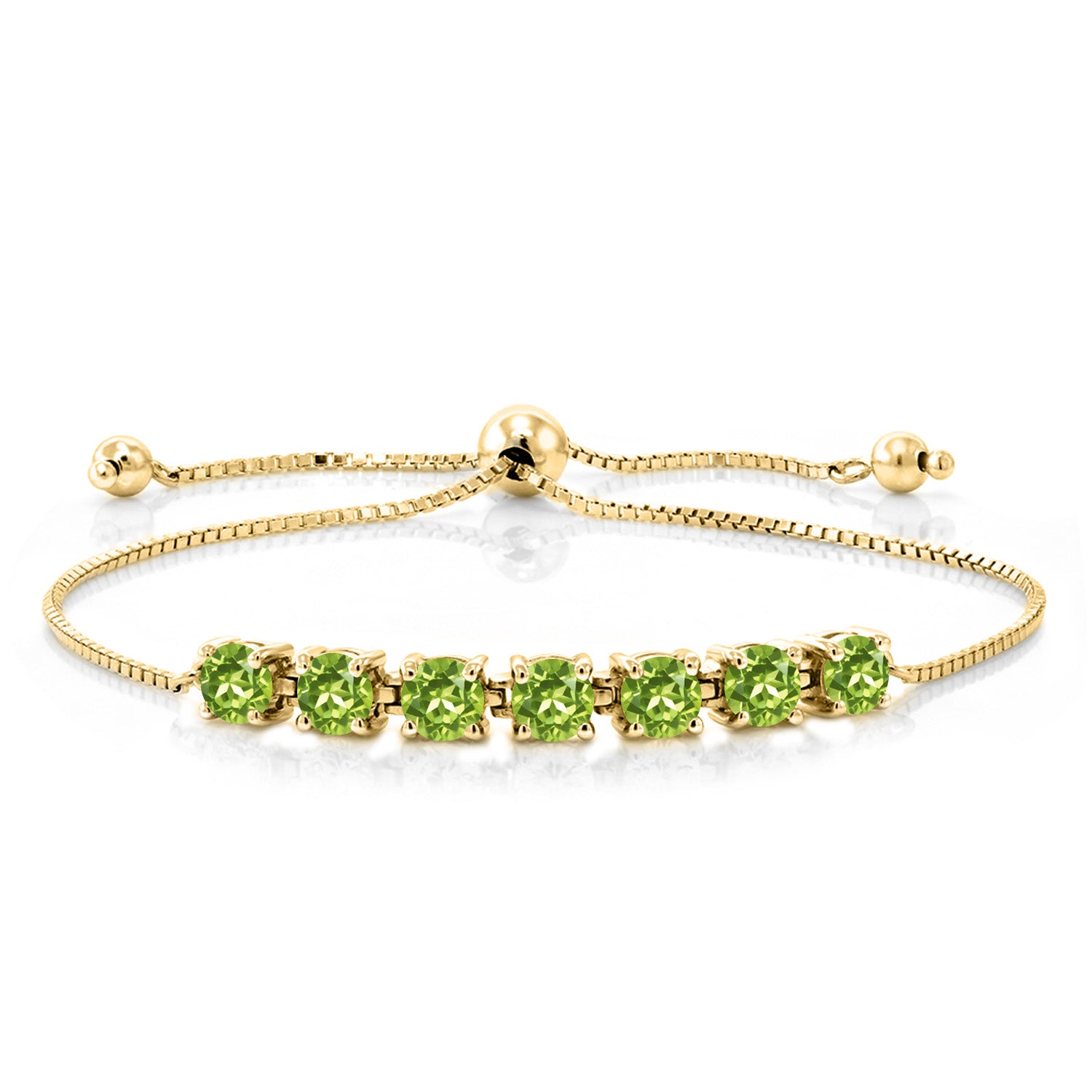 Peridot - August_Bracelet in 925 Yellow Gold Plated Silver