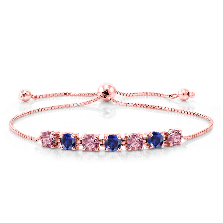 Pink Lab Grown Diamond - April_925 Rose Gold Plated Silver_Bracelet in 925 Rose Gold Plated Silver