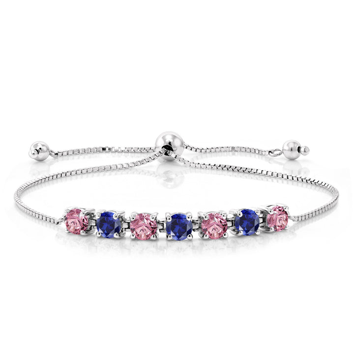 Pink Lab Grown Diamond - April_925 Sterling Silver_Bracelet in 925 Sterling Silver