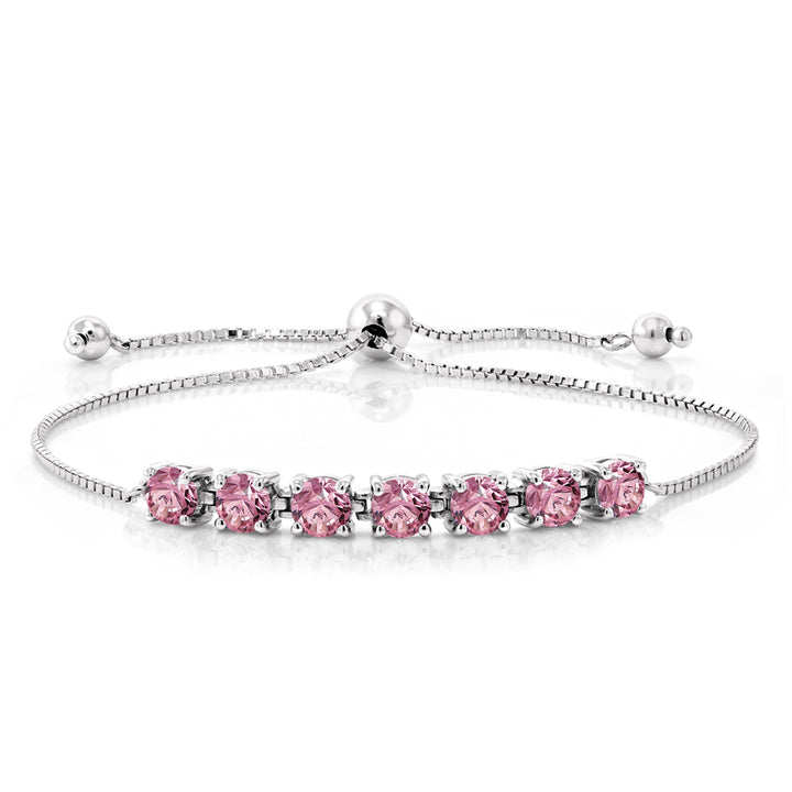 Pink Lab Grown Diamond - April_Bracelet in 925 Sterling Silver
