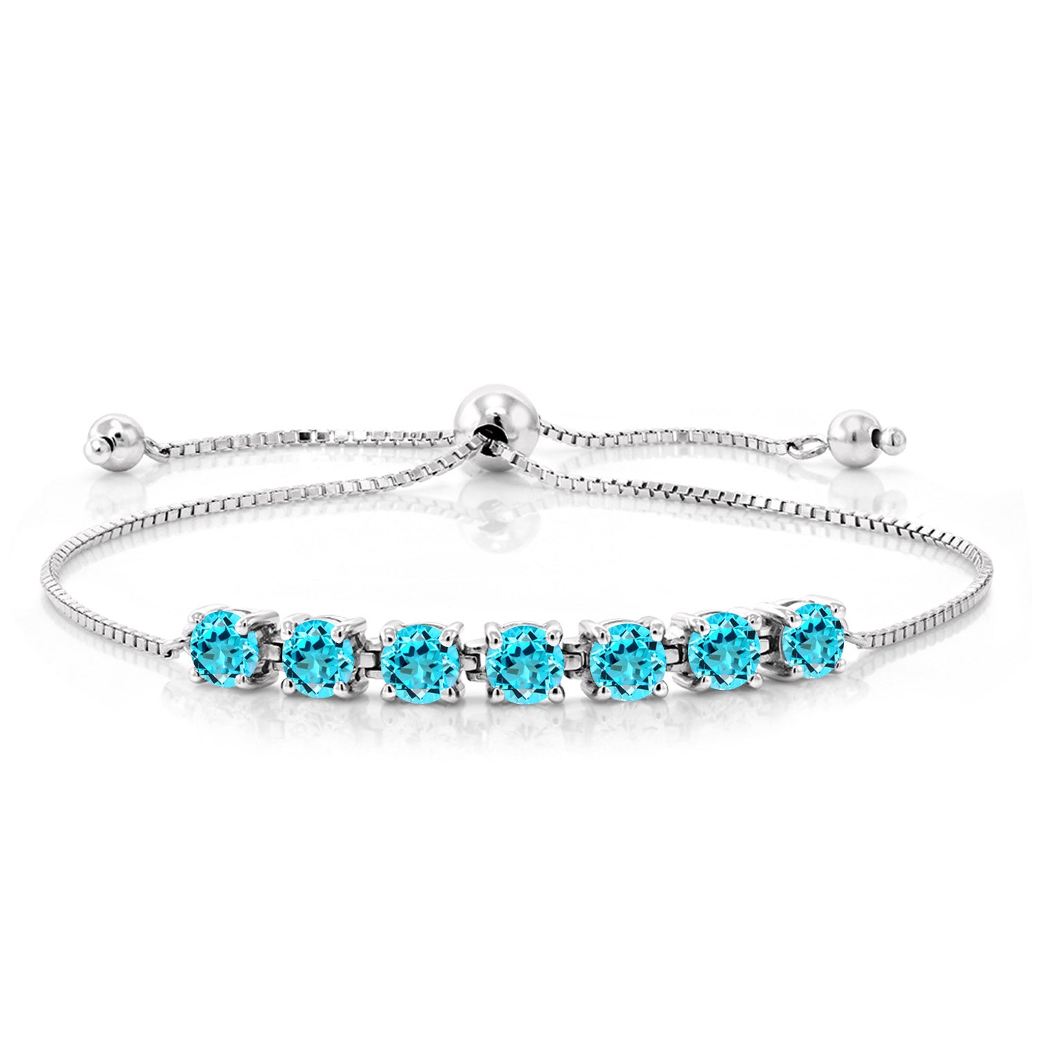 Swiss Blue Topaz - November_Bracelet in 925 Sterling Silver