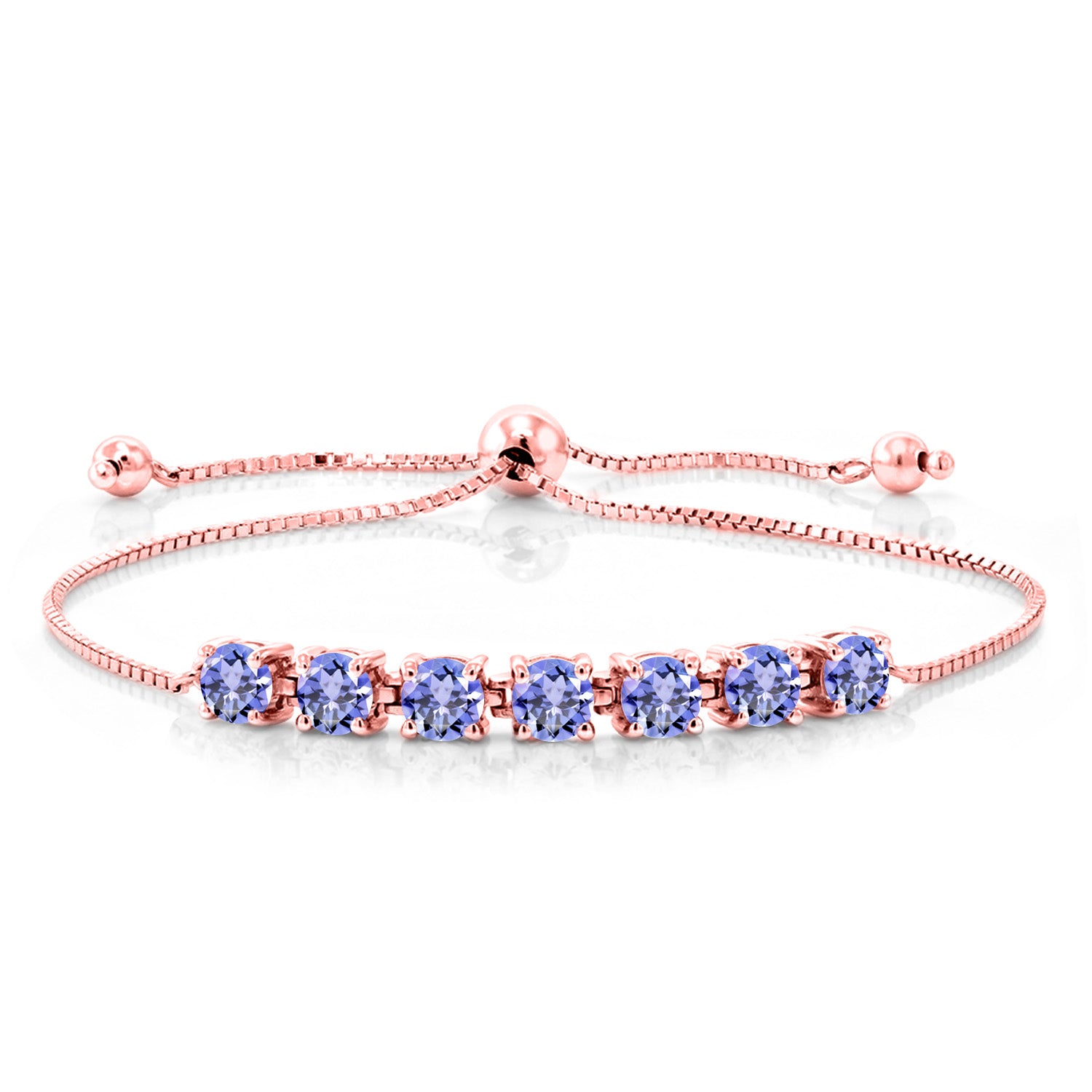 Tanzanite - December_Bracelet in 925 Rose Gold Plated Silver