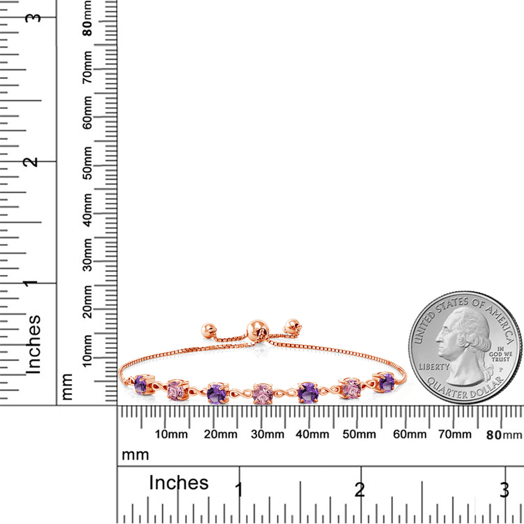 Amethyst - February_925 Rose Gold Plated Silver_Bracelet in 925 Rose Gold Plated Silver