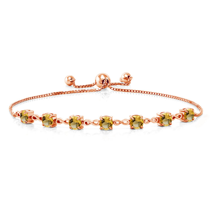 Citrine - November_925 Rose Gold Plated Silver_Bracelet in 925 Rose Gold Plated Silver